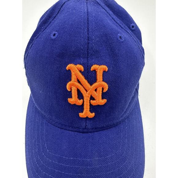 Twins Enterprise Kids MLB New York Mets Baseball Hat Blue Flexfit Fitted Cap - Picture 2 of 12